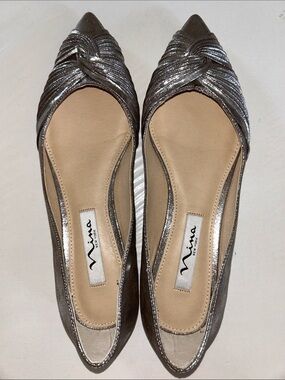 NWOB Nina Metallic Taupe Pointed Toe Ballet Flats - Nina New York